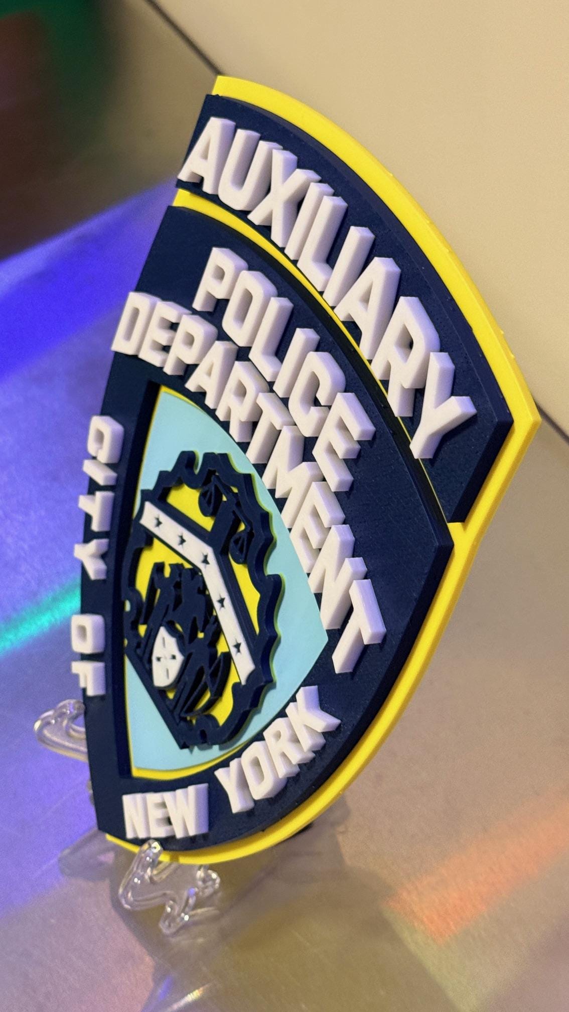 NYPD Auxiliary 3D Embossed Display Plaque: NYC Police Department Display Plaque