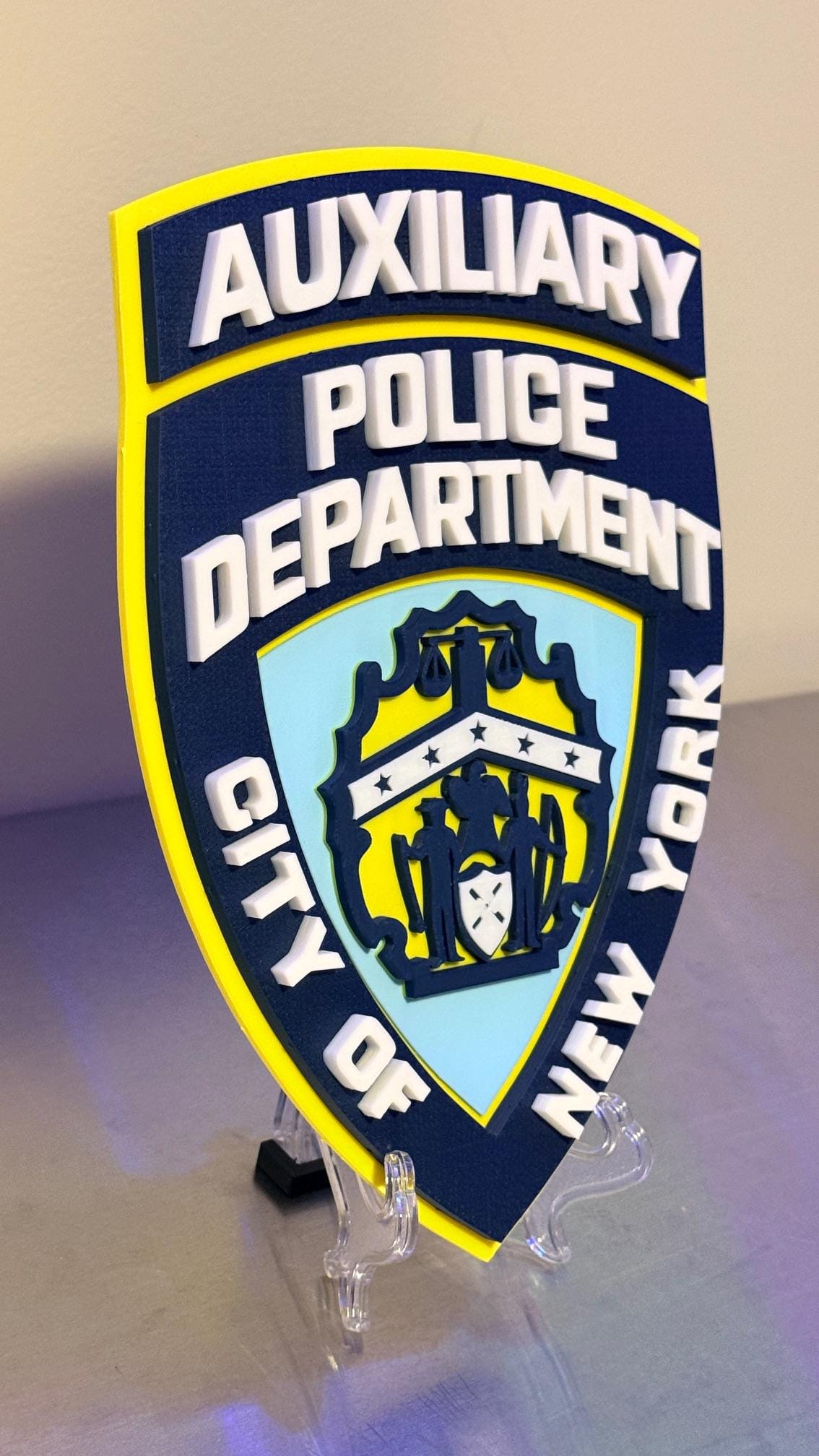 NYPD Auxiliary 3D Embossed Display Plaque: NYC Police Department Display Plaque