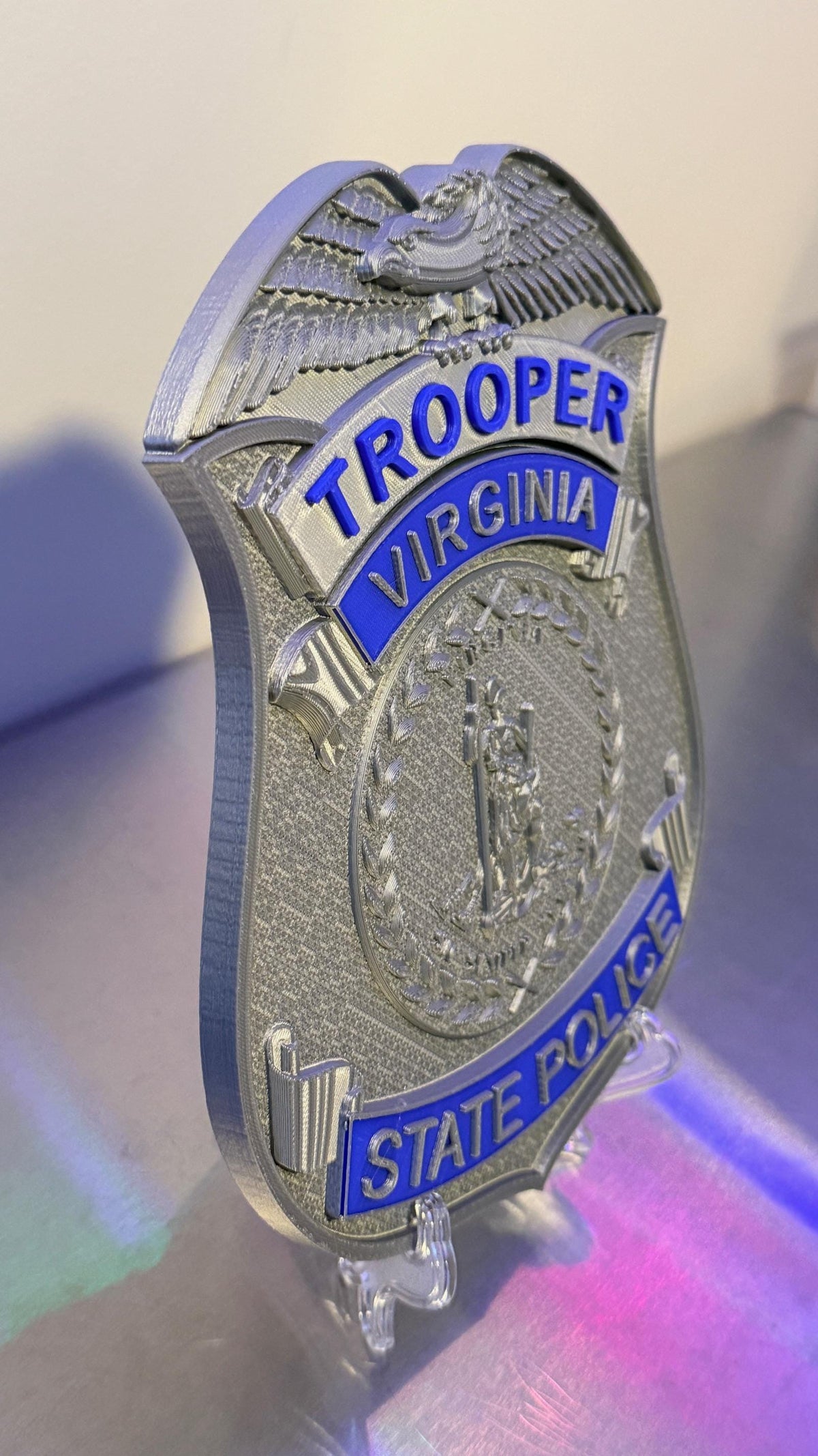 Virginia State Police 3D Badge Display Plaque First Responder Display Plaque VA