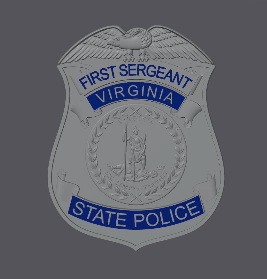 Virginia State Police 3D Badge Display Plaque First Responder Display Plaque VA