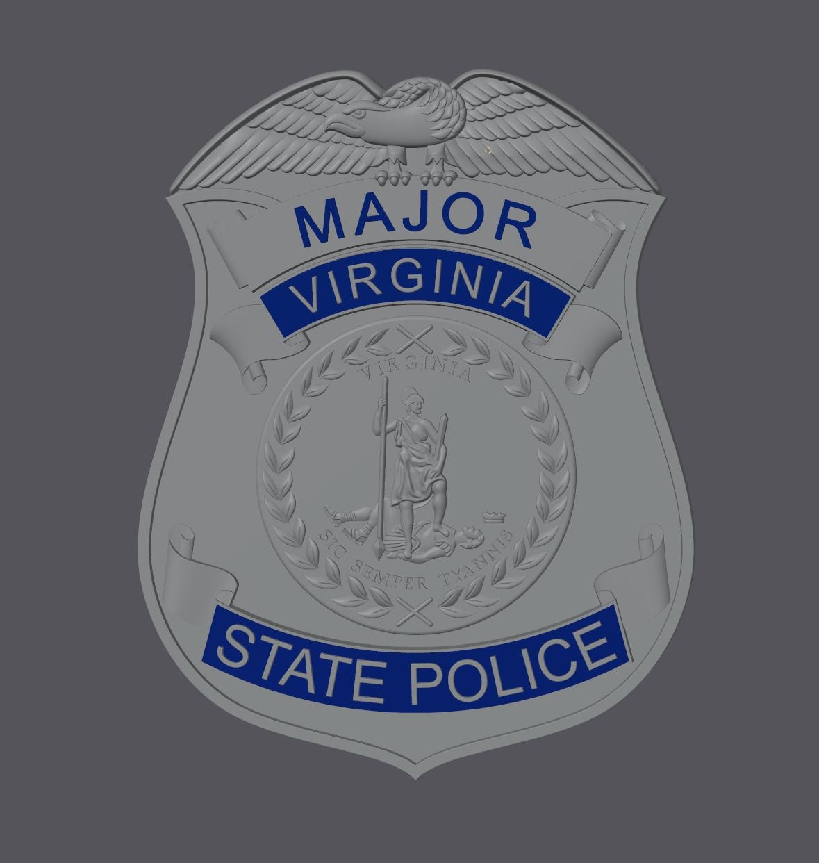 Virginia State Police 3D Badge Display Plaque First Responder Display Plaque VA
