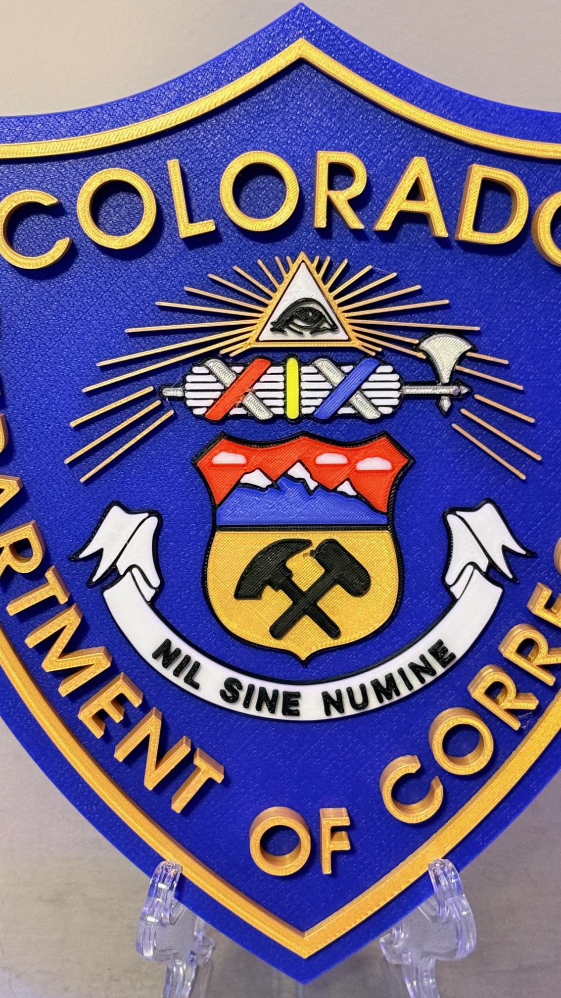 Colorado Department Of Corrections 3D Embossed Display Plaque