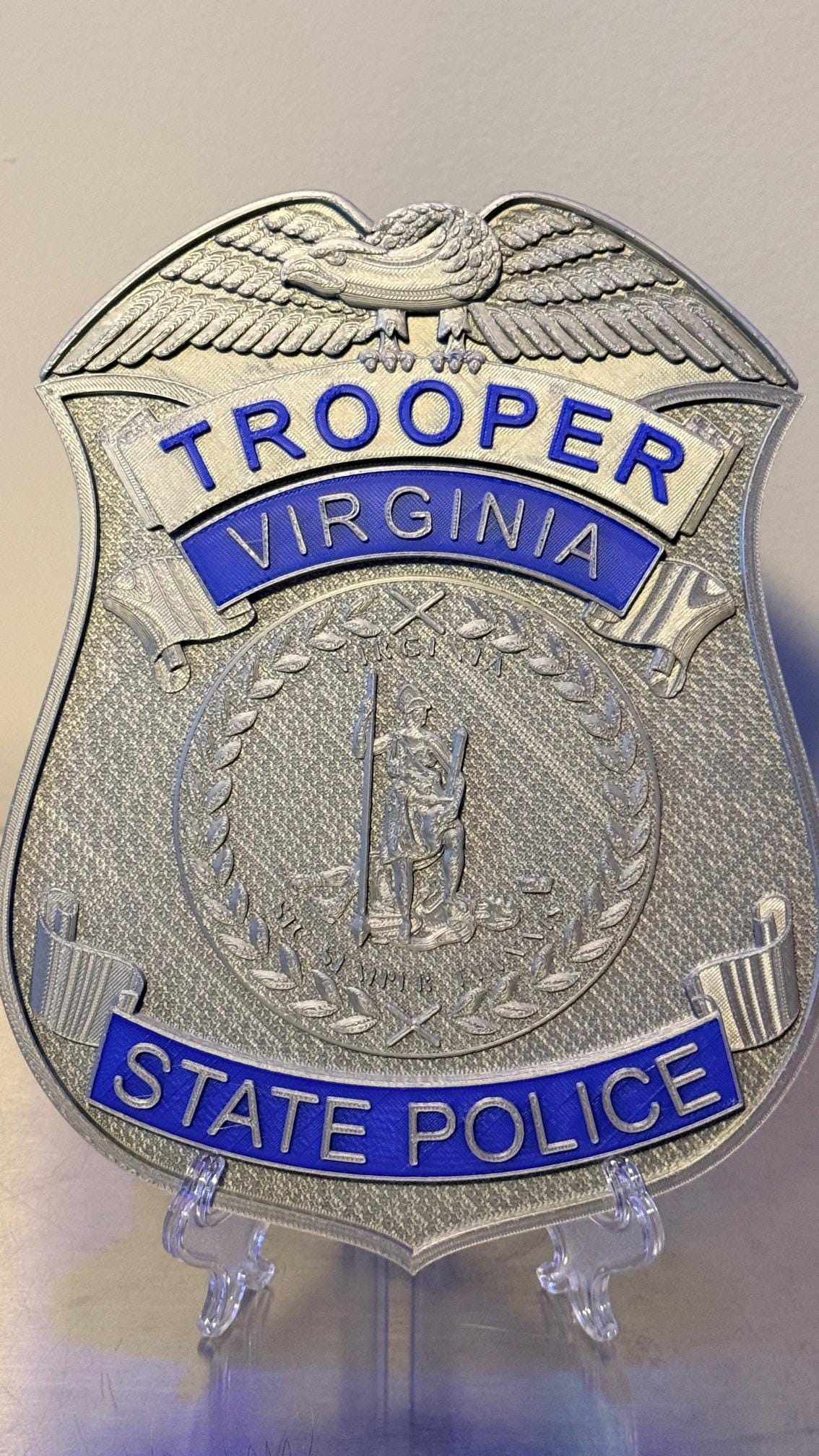 Virginia State Police 3D Badge Display Plaque First Responder Display Plaque VA