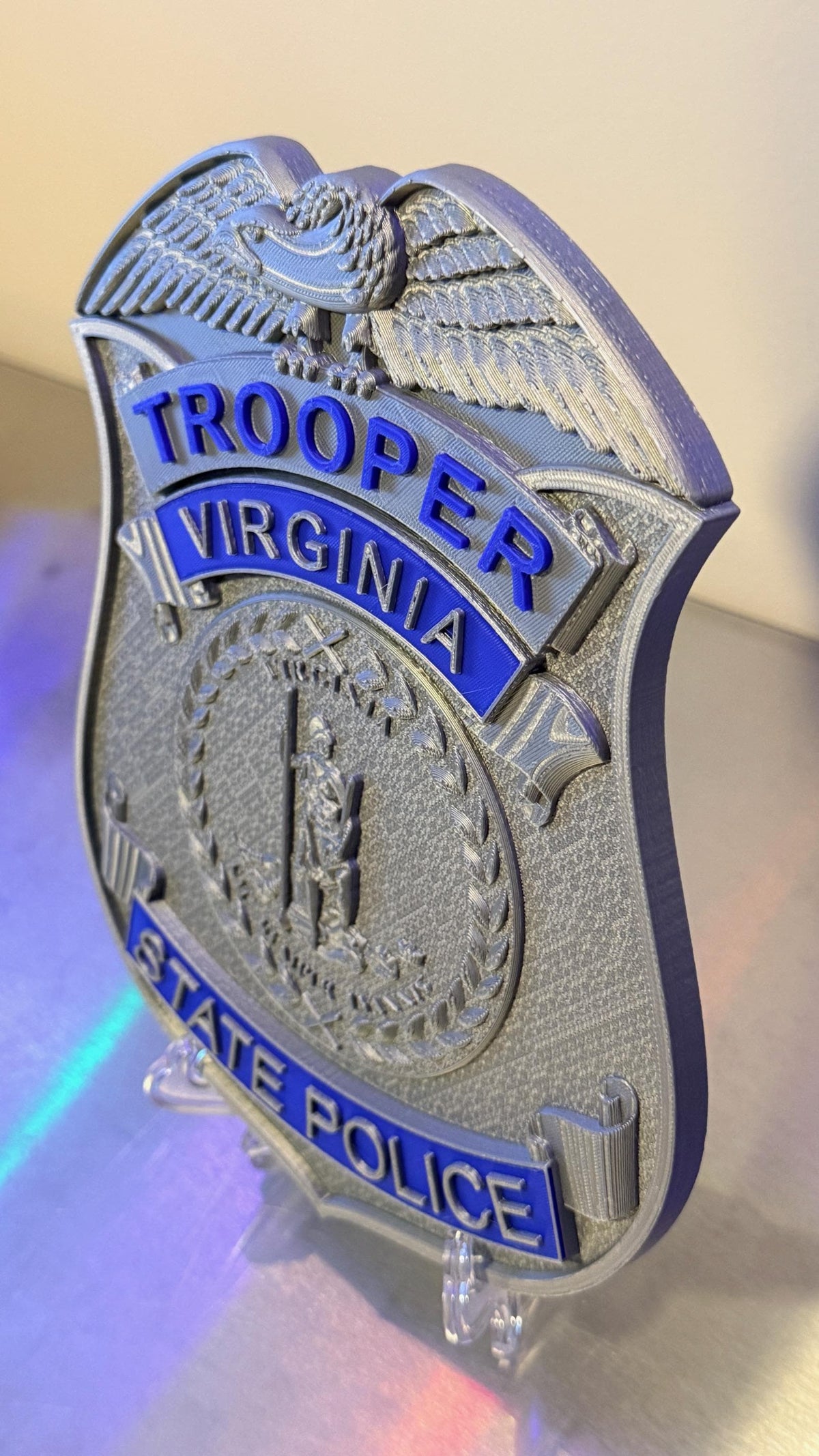 Virginia State Police 3D Badge Display Plaque First Responder Display Plaque VA