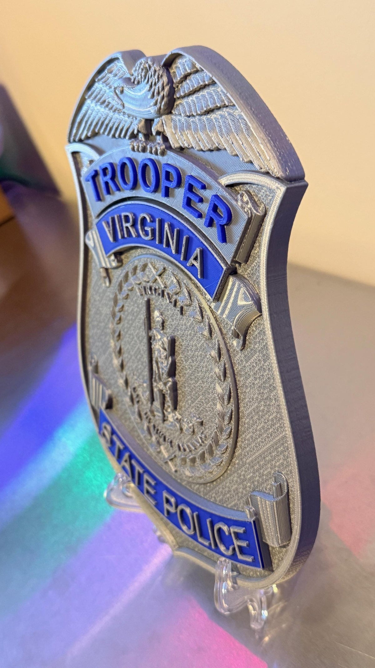 Virginia State Police 3D Badge Display Plaque First Responder Display Plaque VA