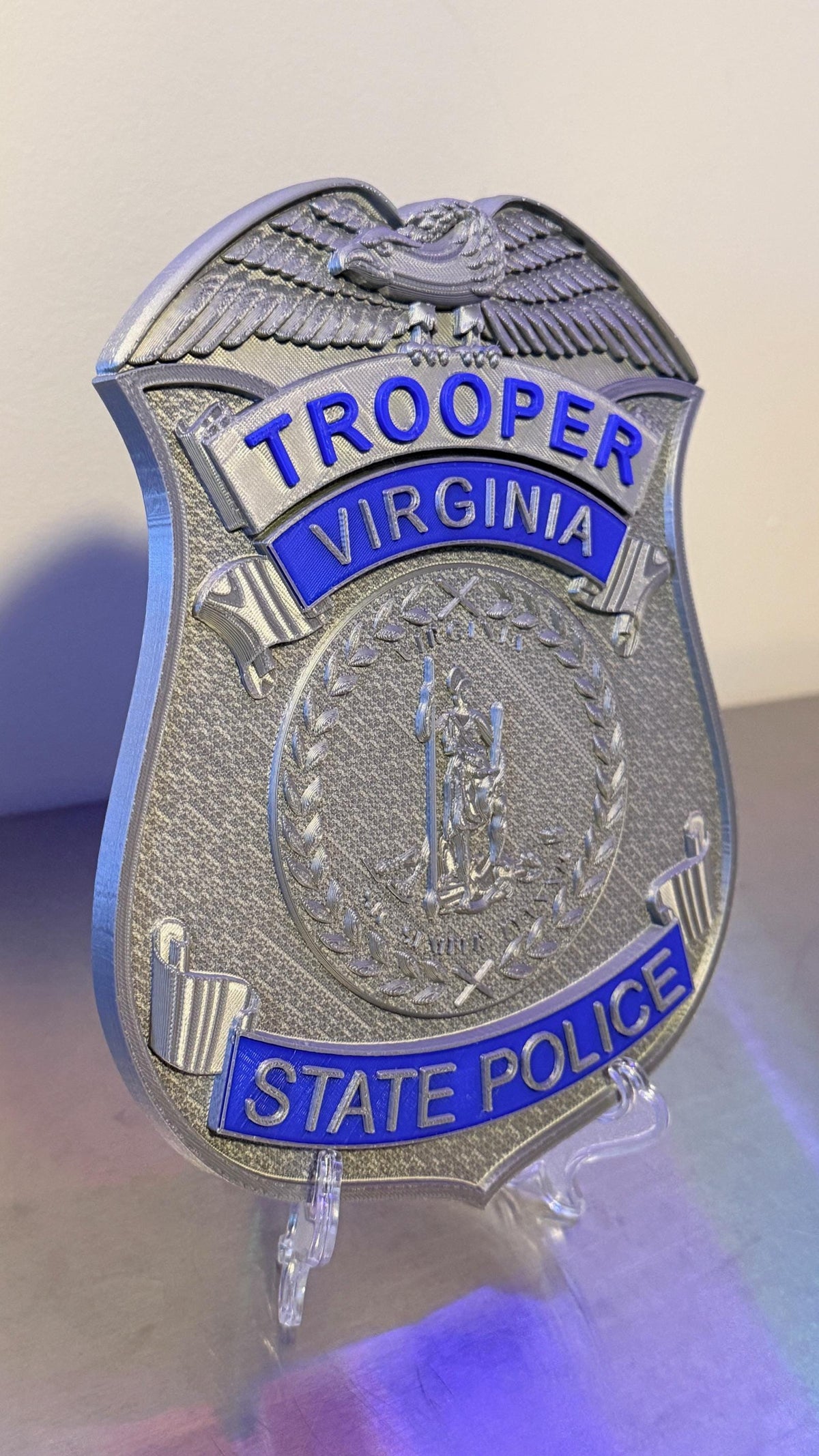 Virginia State Police 3D Badge Display Plaque First Responder Display Plaque VA
