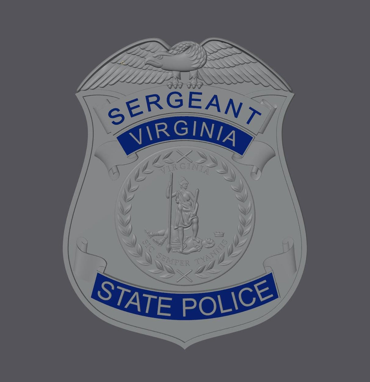 Virginia State Police 3D Badge Display Plaque First Responder Display Plaque VA