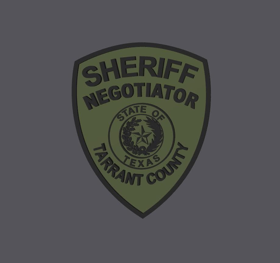 Tarrant County Sheriff NEGOTIATOR 3D Display Plaque, First Responder Display Plaque Texas