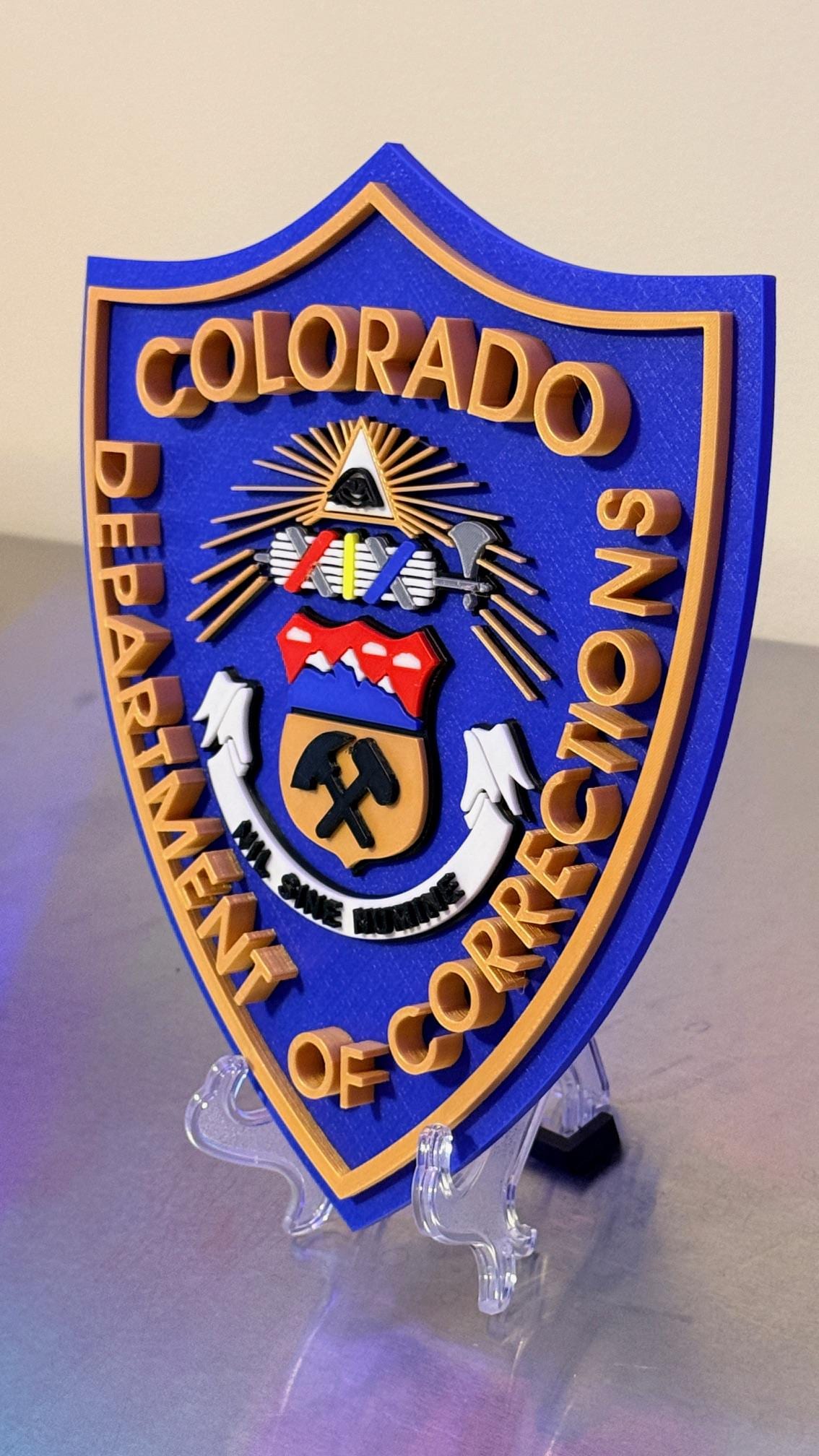 Colorado Department Of Corrections 3D Embossed Display Plaque