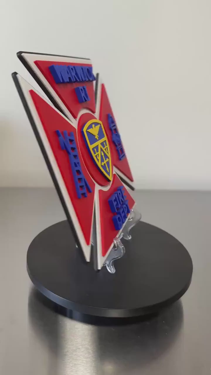 Warwick RI Fire Department 3D Embossed Plaque: First Responder Wall Art