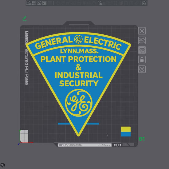 GE General Electric Plant Protection Security 3D Embossed Plaque: First Responder Wall Art MA