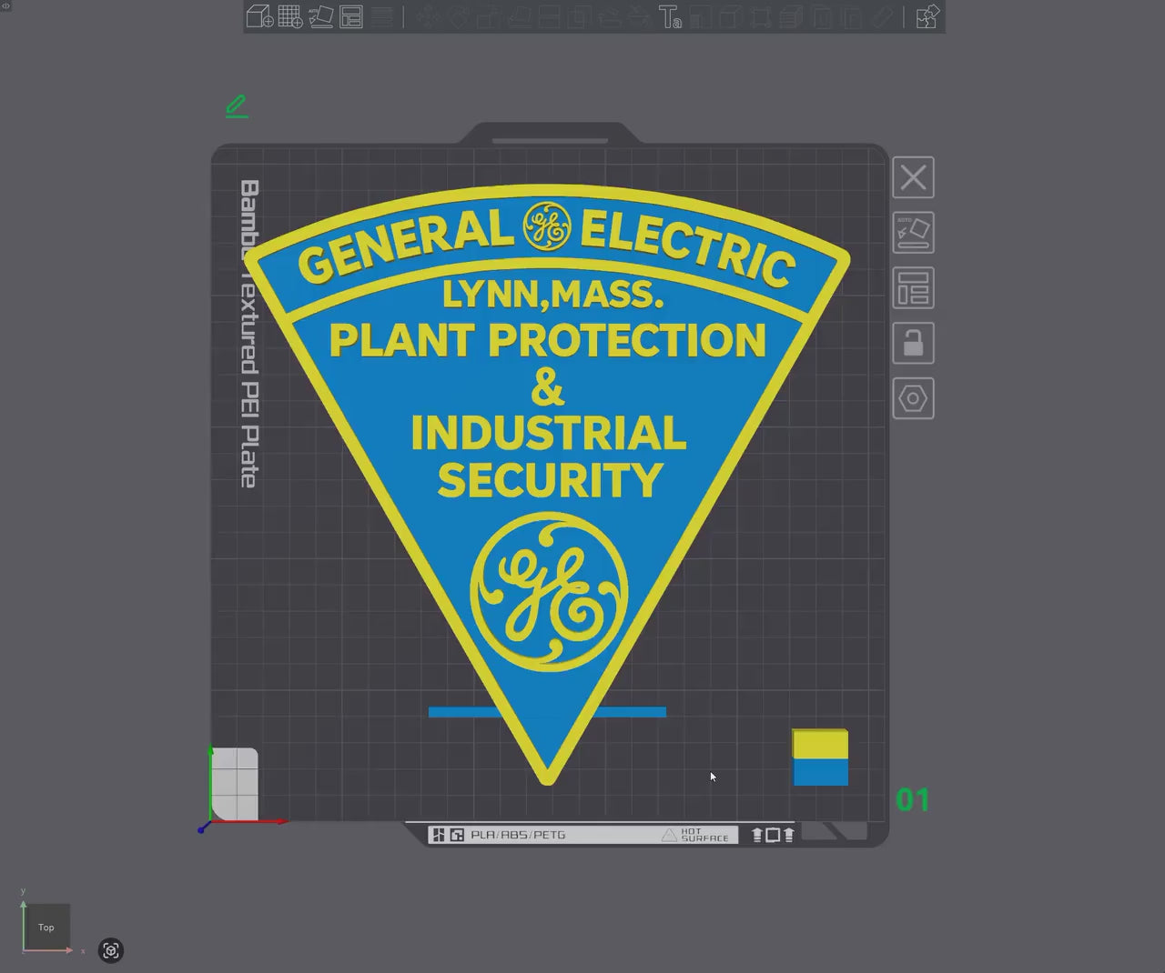 GE General Electric Plant Protection Security 3D Embossed Plaque: First Responder Wall Art MA